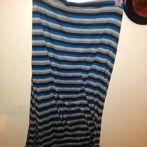 Long black grey and blue maxi skirt